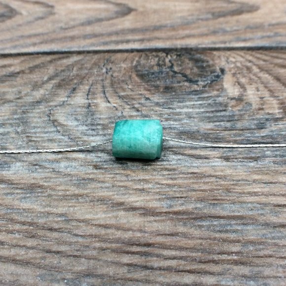 Amazonite choker, Sterling Silver, throat chakra, healing jewelry, crystal - Picture 2 of 8